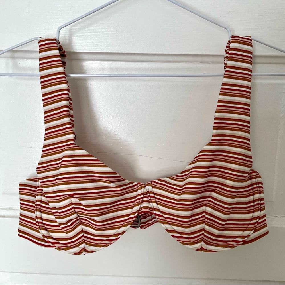 Abercrombie & Fitch Wide Strap Striped Underwire Bikini Top